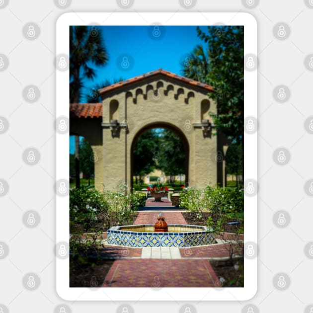 Rollins Courtyard Fountain Sticker by Enzwell